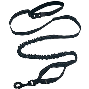 MuTTravel 2-in-1 Hands-Free Bungee Dog Leash, Black