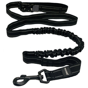 MuTTravel 2-in-1 Hands-Free Bungee Dog Leash, Black