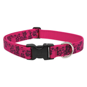 Lupine Pet Original Designs Adjustable Dog Collar, Plum Blossom