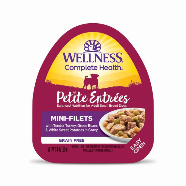 Wellness Petite Entrees Mini-Filets with Tender Turkey, Green Beans & White Sweet Potatoes in Gravy Grain-Free Wet Dog Food