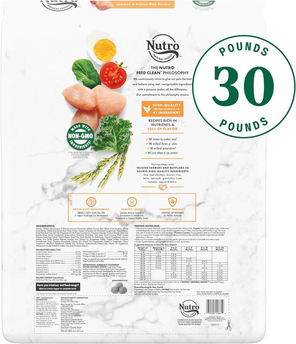 Nutro Natural Choice Poulet et Riz Brun Croquettes pour chiots de grande race, 30 lb