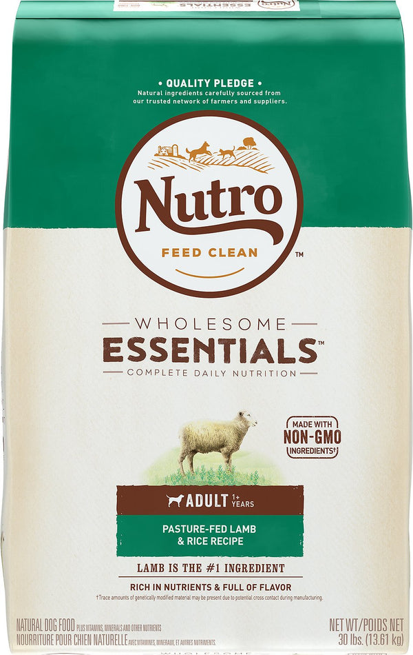 Nutro Wholesome Essentials Adulte Agneau nourri en pâturage et recette au riz Croquettes pour chien