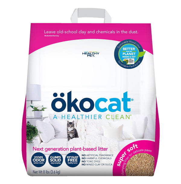 Okocat Litière pour chat en bois durable, super douce agglomérante