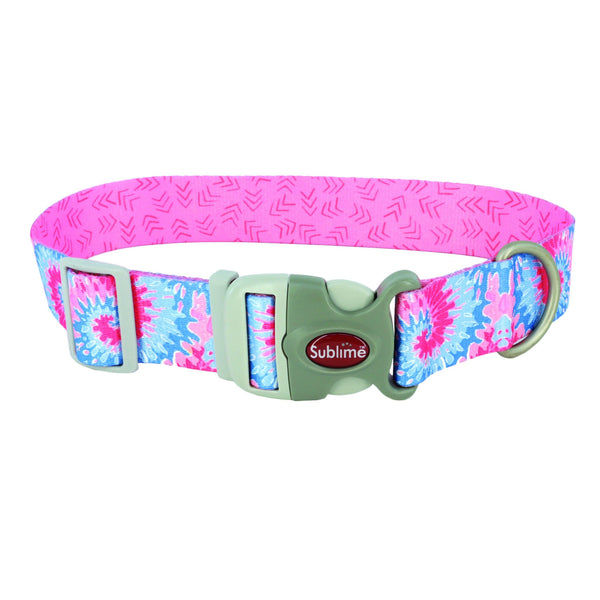 Sublime Collier réglable pour chien, Tie Dye rose avec flèches roses