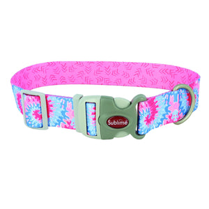 Sublime Adjustable Dog Collar, Pink Tie Dye with Pink Arrows