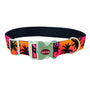 Sublime Adjustable Dog Collar, Sunset Palms with Black Grid
