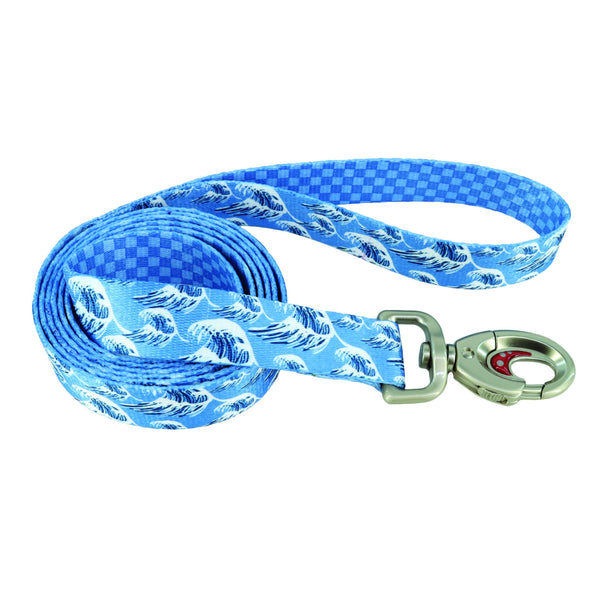 Sublime Laisse pour chiens, Blue Waves avec damiers bleus