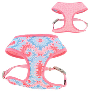 Sublime Reversible Dog Harness, Pink Tie Dye with Pink Arrows