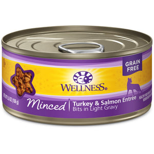 Wellness Complete Health Grain-Free Minced Turkey & Salmon Entree Wet Cat Food Cans