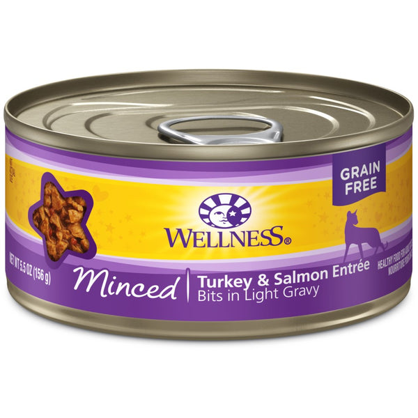 Wellness Complete Health Grain-Free Minced Turkey & Salmon Entree Wet Cat Food Cans