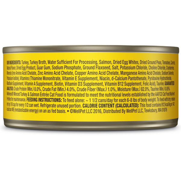 Wellness Complete Health Grain-Free Minced Turkey & Salmon Entree Wet Cat Food Cans