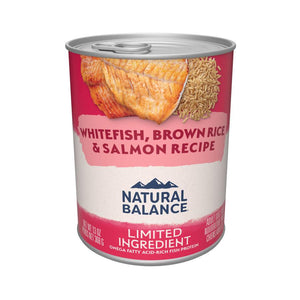 Natural Balance Limited Ingredient Whitefish, Brown Rice & Salmon Wet Dog Food Can