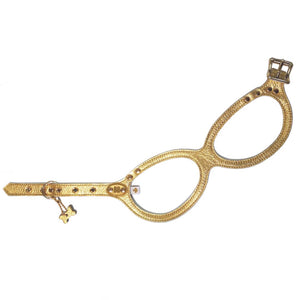 Buddy Belts Limited Leather Harness for Dogs, Gold Nugget