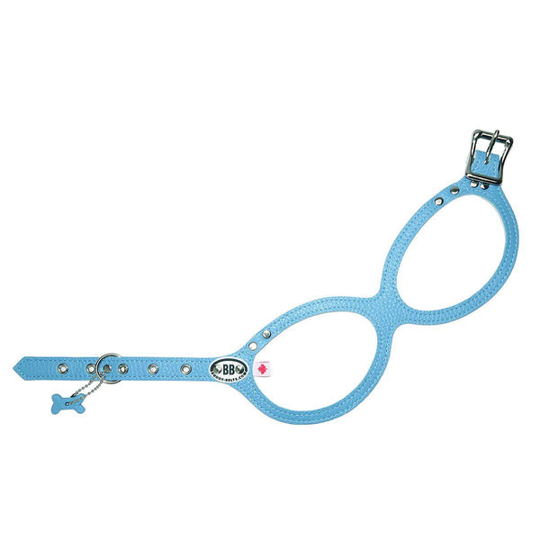 Buddy Belts Permanent Leather Harness for Dogs, Blue