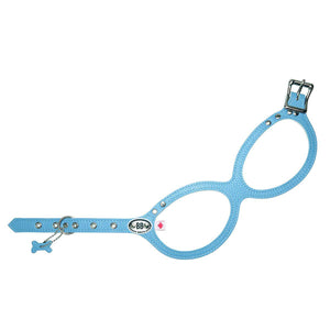 Buddy Belts Permanent Leather Harness for Dogs, Blue