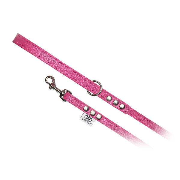 Buddy Belts Permanent Leather Leash for Dogs, Hot Pink