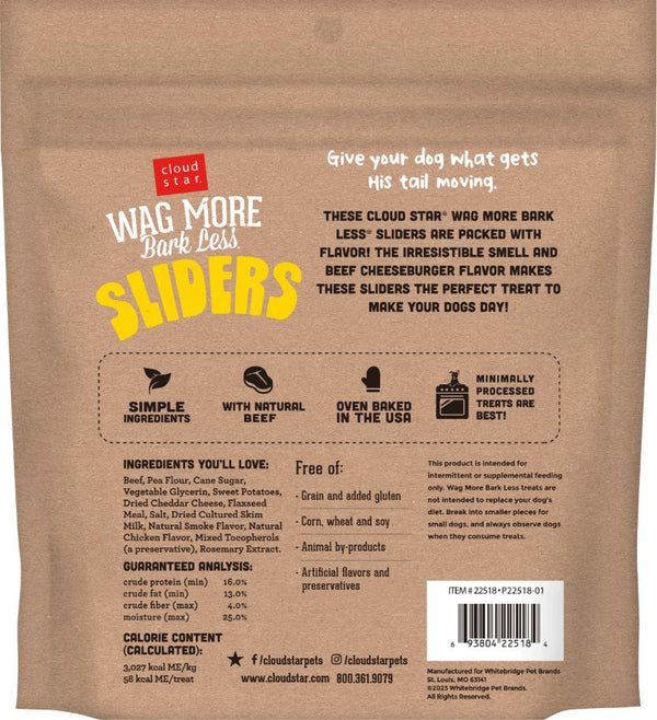 Cloud Star Wag More Bark Less Sliders Cheeseburger au bœuf Friandises pour chiens