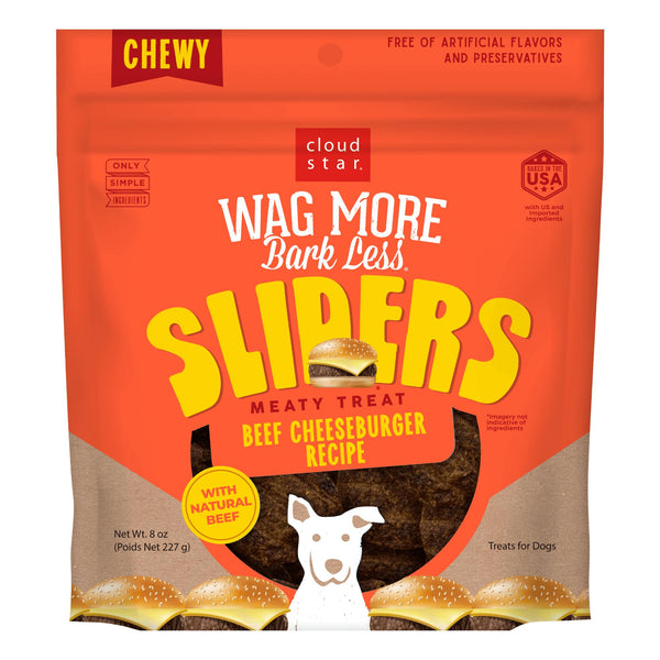 Cloud Star Wag More Bark Less Sliders Cheeseburger au bœuf Friandises pour chiens