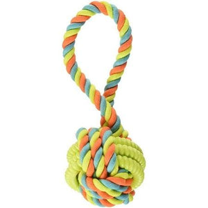 Chomper Jouet pour chien Balle à tirer avec anneaux TPR, couleurs assorties
