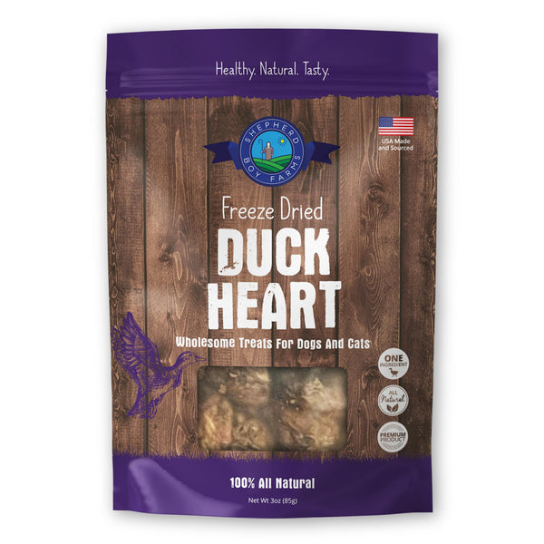 Shepherd Boy Farms Duck Heart Freeze-Dried Dog & Cat Treats