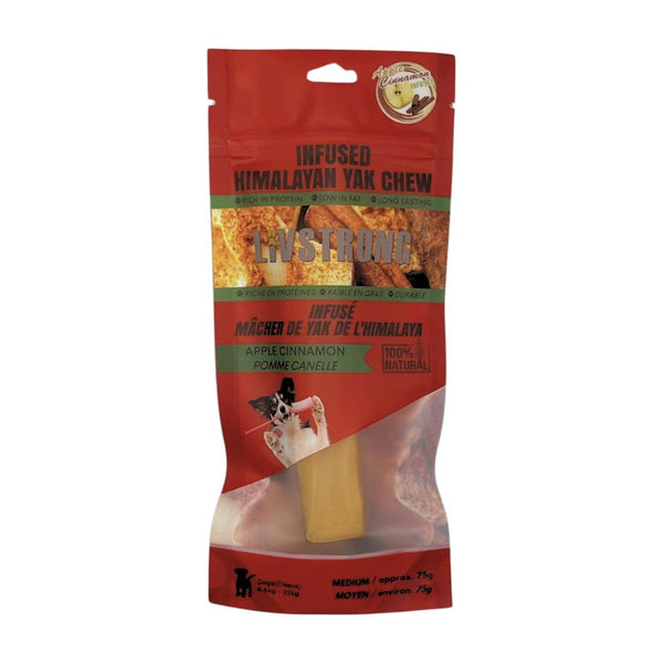 Livstrong Friandises au fromage de yak de l’Himalaya infusées à la pomme et cannelle pour chiens