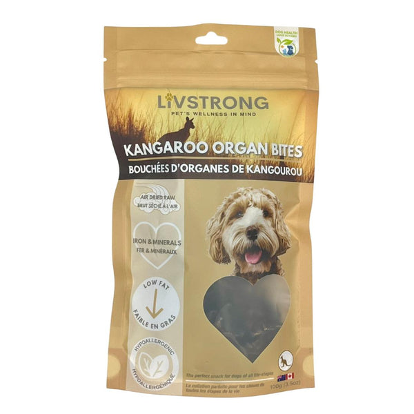 Livstrong Friandises Abats de kangourou pour chiens