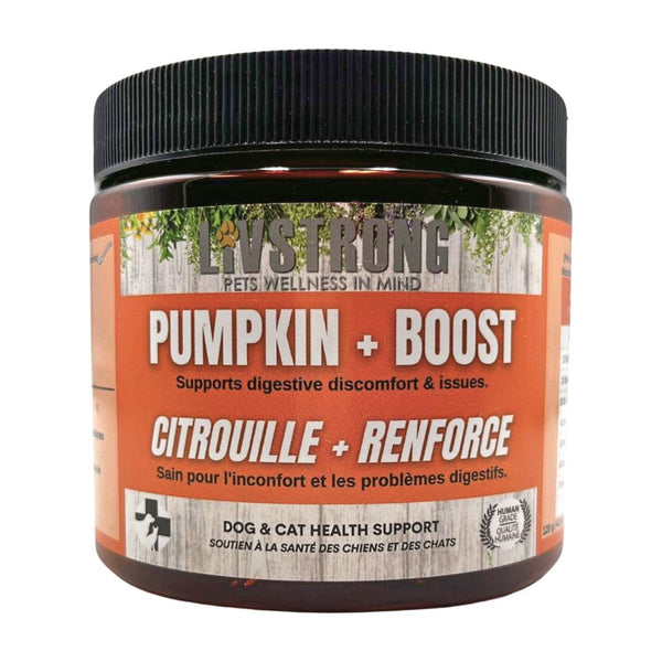 Livstrong Poudre Citrouille + Boost Complément pour chiens et chats