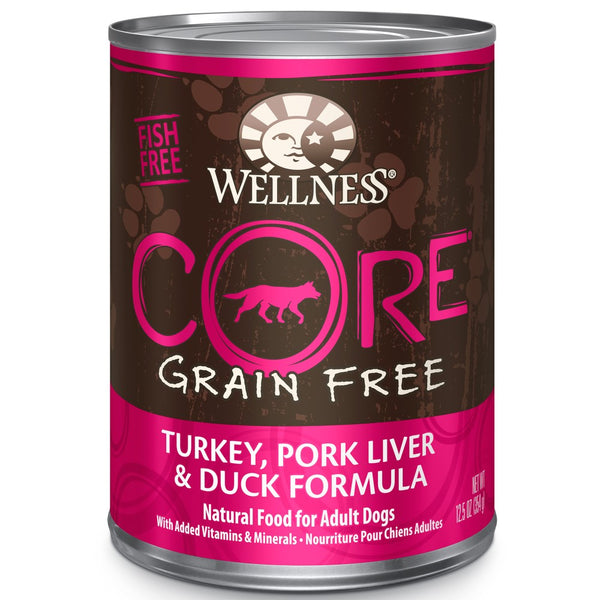 Wellness CORE Pate Grain-Free Turkey, Pork Liver & Duck Formula Wet Dog Food Can