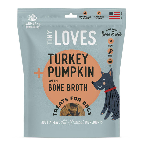 Farmland Traditions Tiny Loves Dinde & Citrouille au bouillon d'os friandises pour chiens