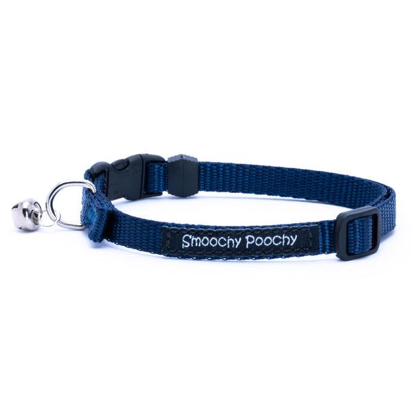 Smoochy Poochy Collier pour chat en nylon, marine