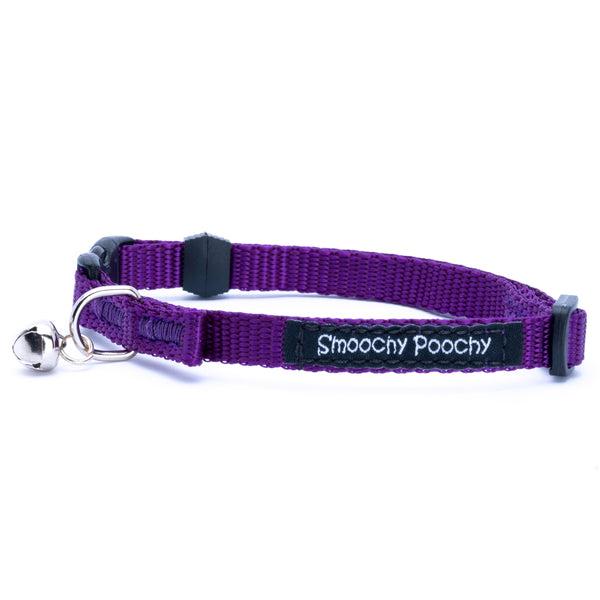 Smoochy Poochy Collier pour chat en nylon, violet