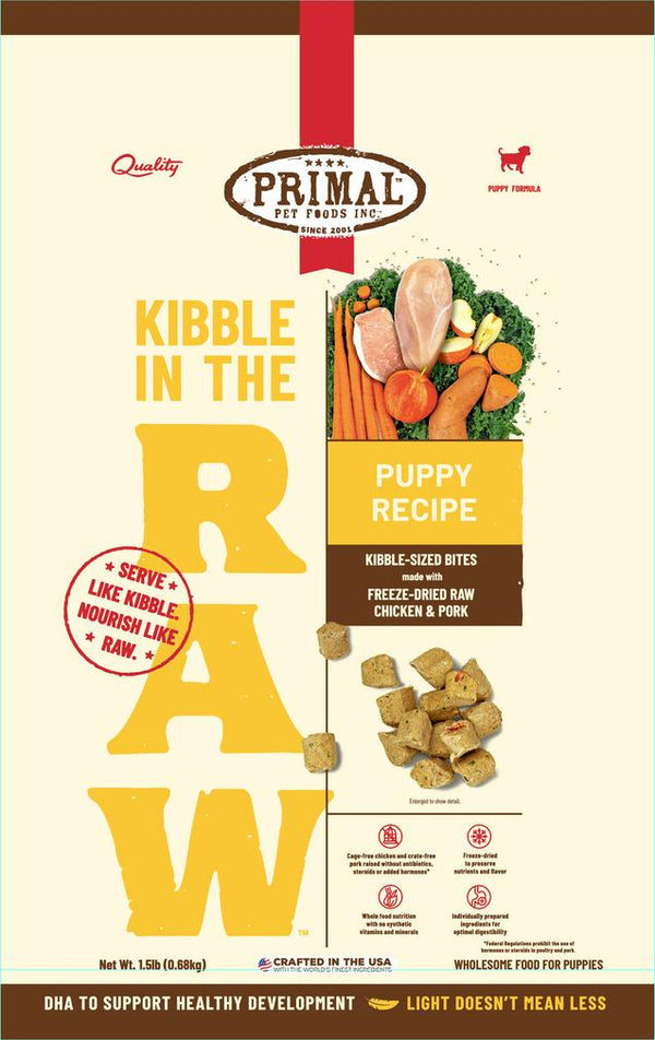 Primal Kibble in the Raw Puppy Recipe Freeze-Dried Dog Food