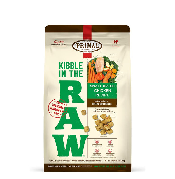 Primal Kibble in the Raw Small Breed Chicken Recipe Freeze-Dried Dog Food
