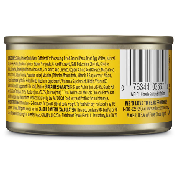Wellness Complete Health Grain-Free Morsels Chicken Entree Wet Cat Food Cans