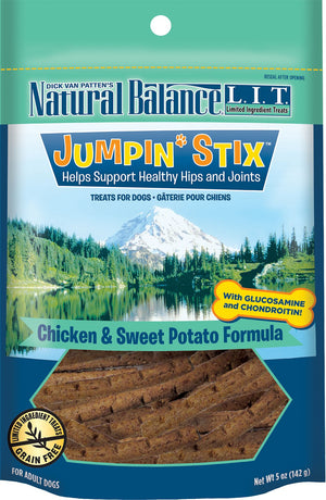 Natural Balance L.I.T. Friandises à ingrédients limités Jumpin' Stix Formule poulet et patate douce Friandises pour chiens, 5 oz