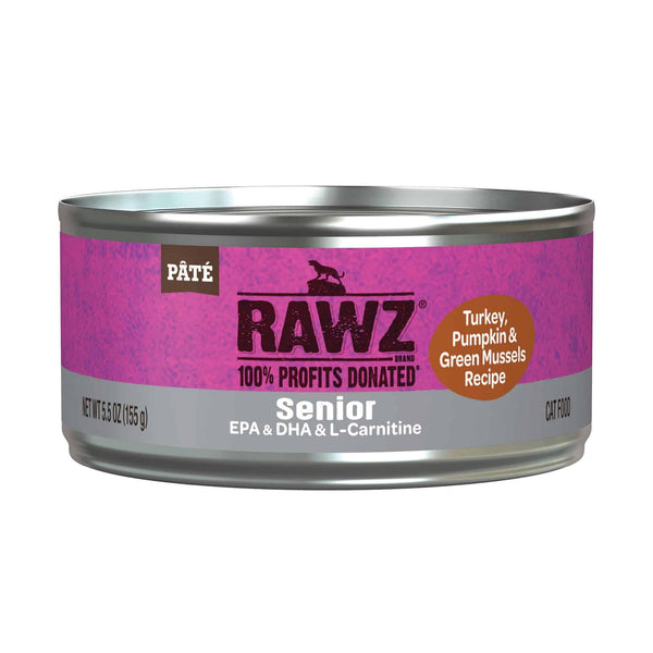 RAWZ Senior Turkey, Pumpkin & Green Mussels Wet Cat Food Can