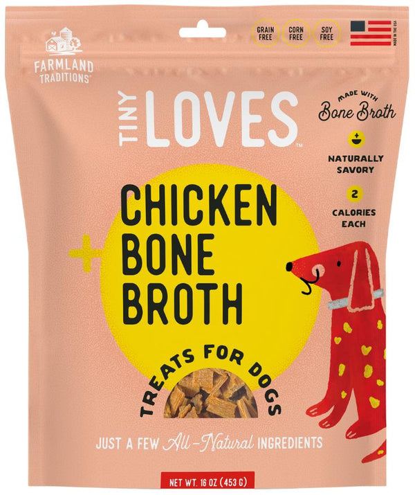 Farmland Traditions Tiny Loves Poulet avec bouillon d'os Friandises pour chiens