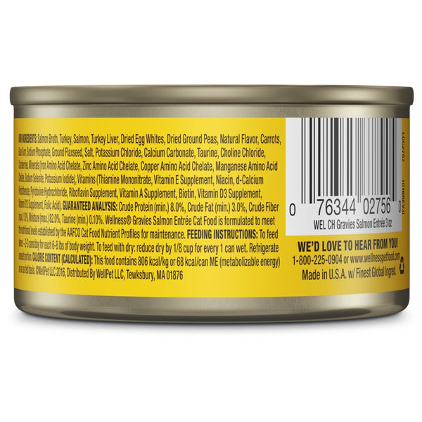 Wellness Complete Health Grain-Free Gravies Salmon Entree Wet Cat Food Cans