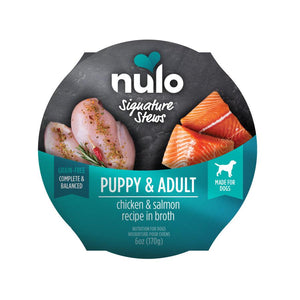 Nulo Signature Stews Chicken & Salmon in Broth Puppy & Adult Wet Dog Food Cup