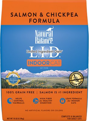 Natural Balance L.I.D. Limited Ingredient Diets Indoor Grain-Free Salmon & Chickpea Formula Dry Cat Food