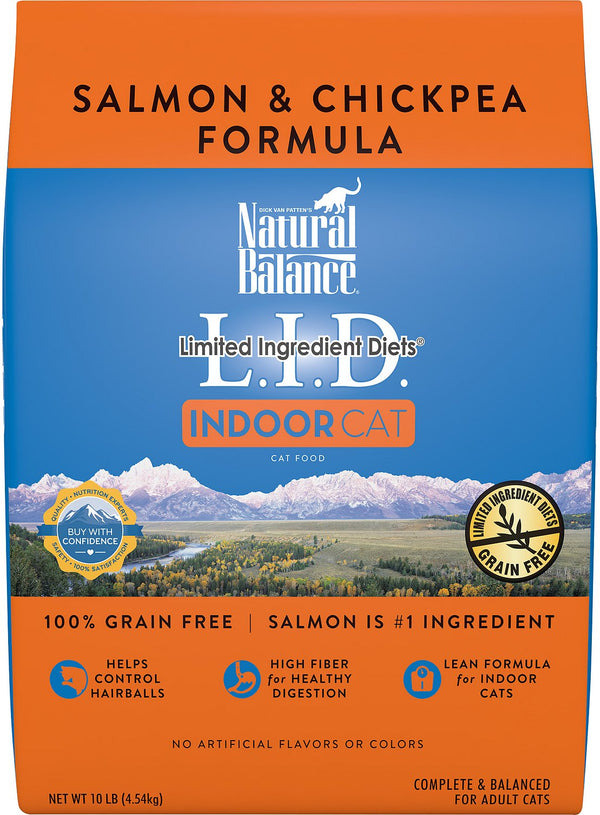 Natural Balance L.I.D. Limited Ingredient Diets Indoor Grain-Free Salmon & Chickpea Formula Dry Cat Food