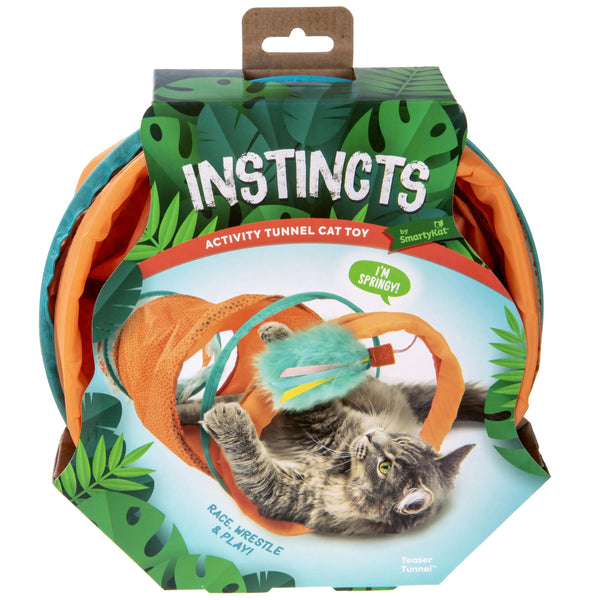 SmartyKat Instincts Teaser Tunnel avec franges et plume jouet pour chat
