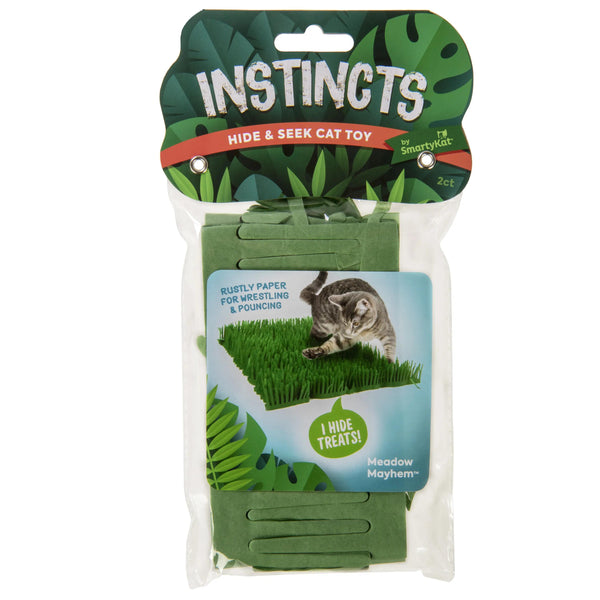 SmartyKat Instincts Meadow Mayhem Paper Grass Hide & Seek Mat Cat Toy