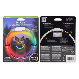 Nite Ize NiteMeow Disc-O Select collier de sécurité LED rechargeable pour chats, multi-couleurs