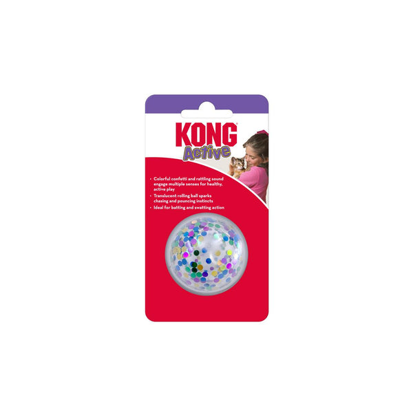 KONG Jouet balle confetti active pour chat