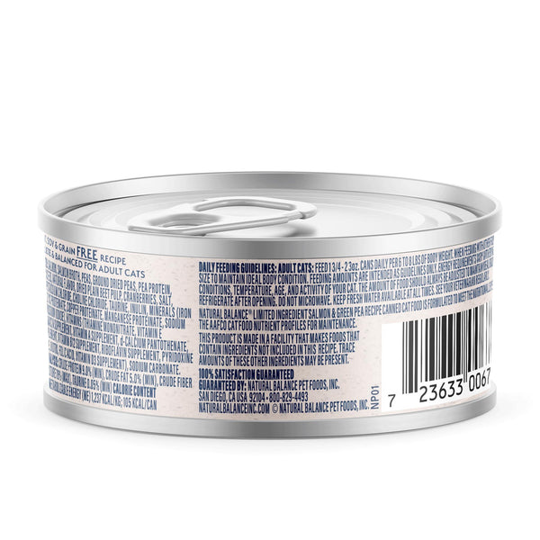 Natural Balance Limited Ingredient Salmon & Green Pea Pate Wet Cat Food Can