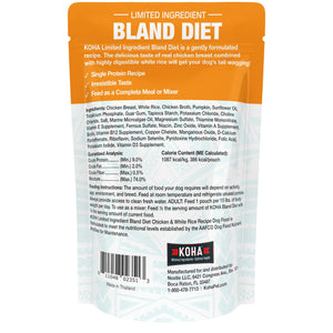 KOHA Limited Ingredient Bland Diet Chicken & White Rice Wet Dog Food Pouch