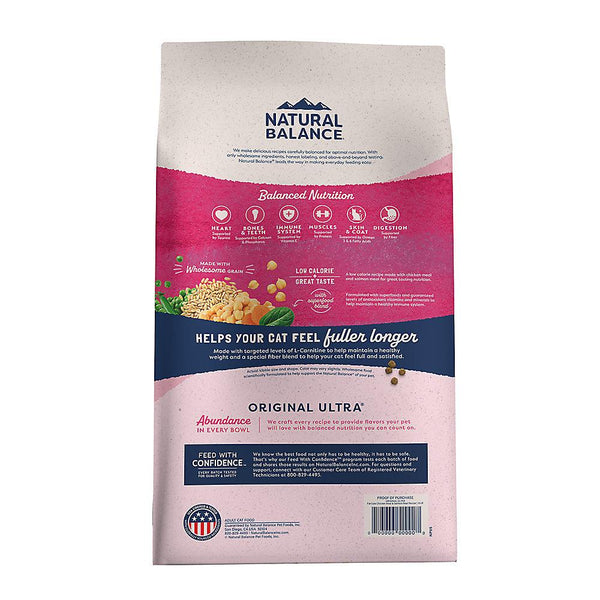 Natural Balance Original Ultra Fat Cats Chicken Meal & Salmon Meal Recipe Dry Cat Food