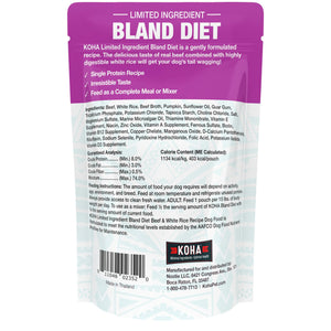 KOHA Limited Ingredient Bland Diet Beef & White Rice Wet Dog Food Pouch