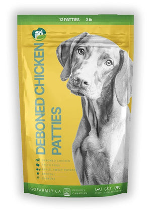 Farmly Gently Cooked Patties Chicken Frozen Dog Food